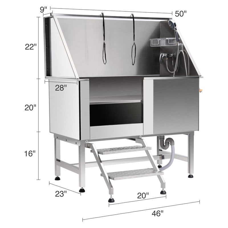 Professional Steel Dog Grooming Bath Tub